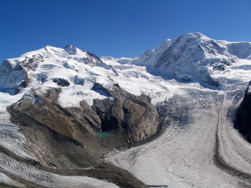 20 Liskammwest und Liskammost Grenzgletscher Dufourspitze und Nordend